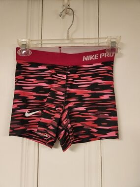 Nike Pink and Black Camo Performance Shorts